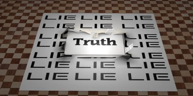 Picture with the word “lie” in the background and the word “truth” in the middle of it.