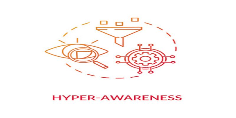Hyper awareness red gradient concept icon. Vector isolated outline RGB color drawing.