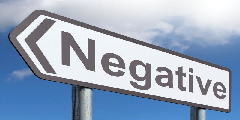 Image of a road sign reading “negative”.