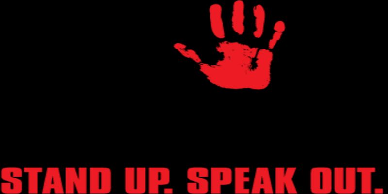 Picture of the words “stop bullying, stand up. Speak out”.