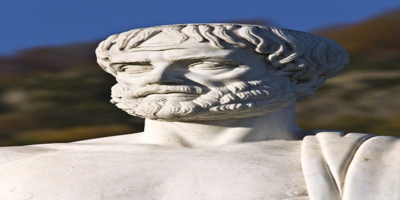 Image of a statue of Aristotle, the Greek philosopher.