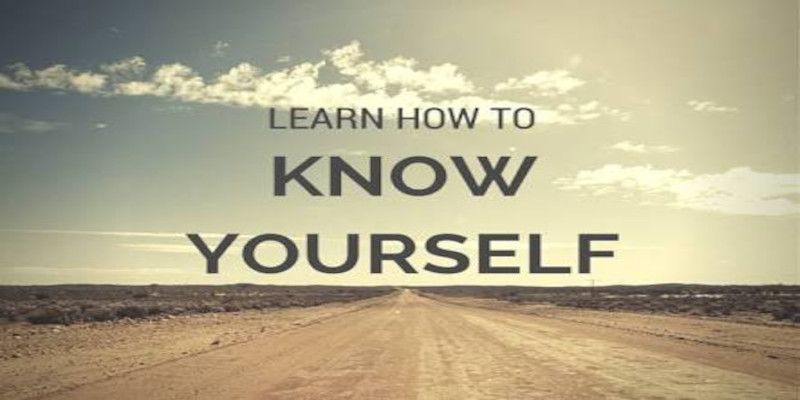 The quote, “learn how to know yourself” written on a background.