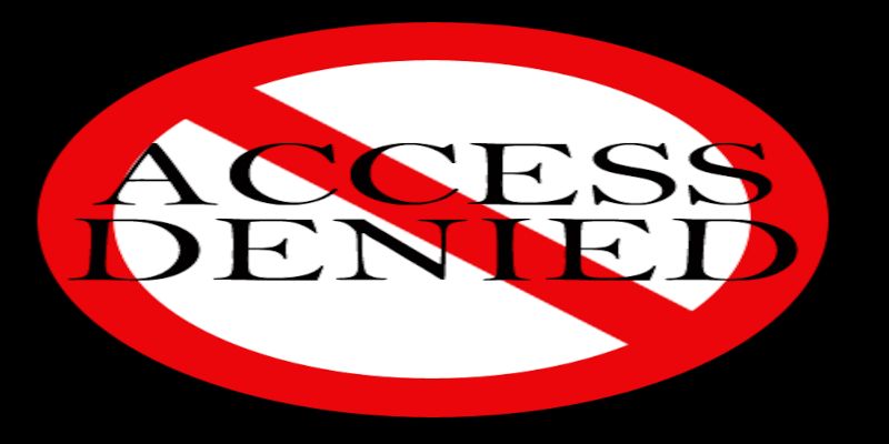 Illustration of a prohibition sign saying, “access denied.”