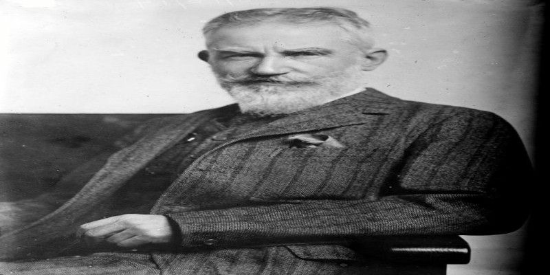 Black white image of George Bernard Shaw.